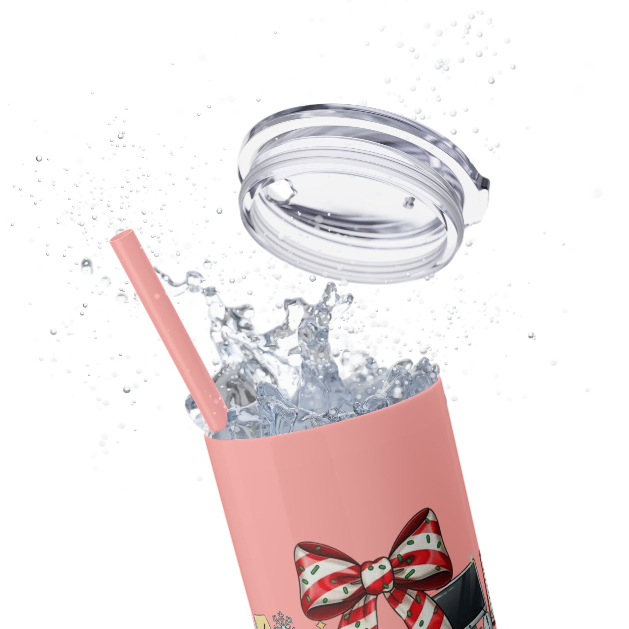 Christmas mug for the office team who keeps everything running smoothly. Candy Cane Christmas Office Secret Santa Design, 20oz with Straw