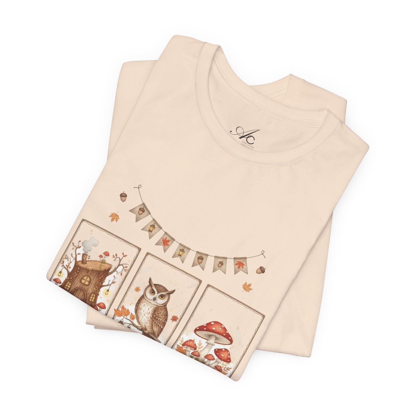 Enchanted Forest Fall Tee, Cute Owl Shirt, Autumn Graphic Tee, Nature Lover Gift, Cozy Fall Apparel, Wildlife T-Shirt, Unisex Fall Top