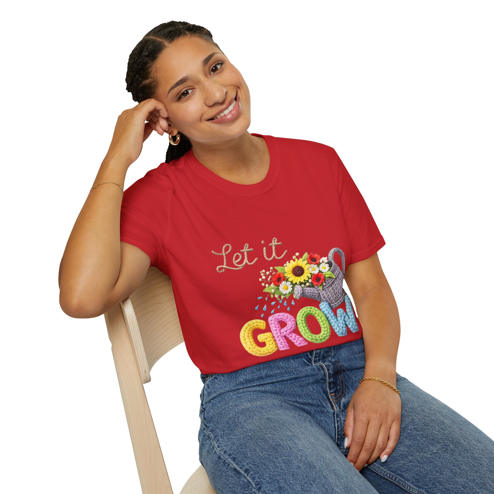 Let It Grow T-Shirt — Floral Watering Can Garden Tee