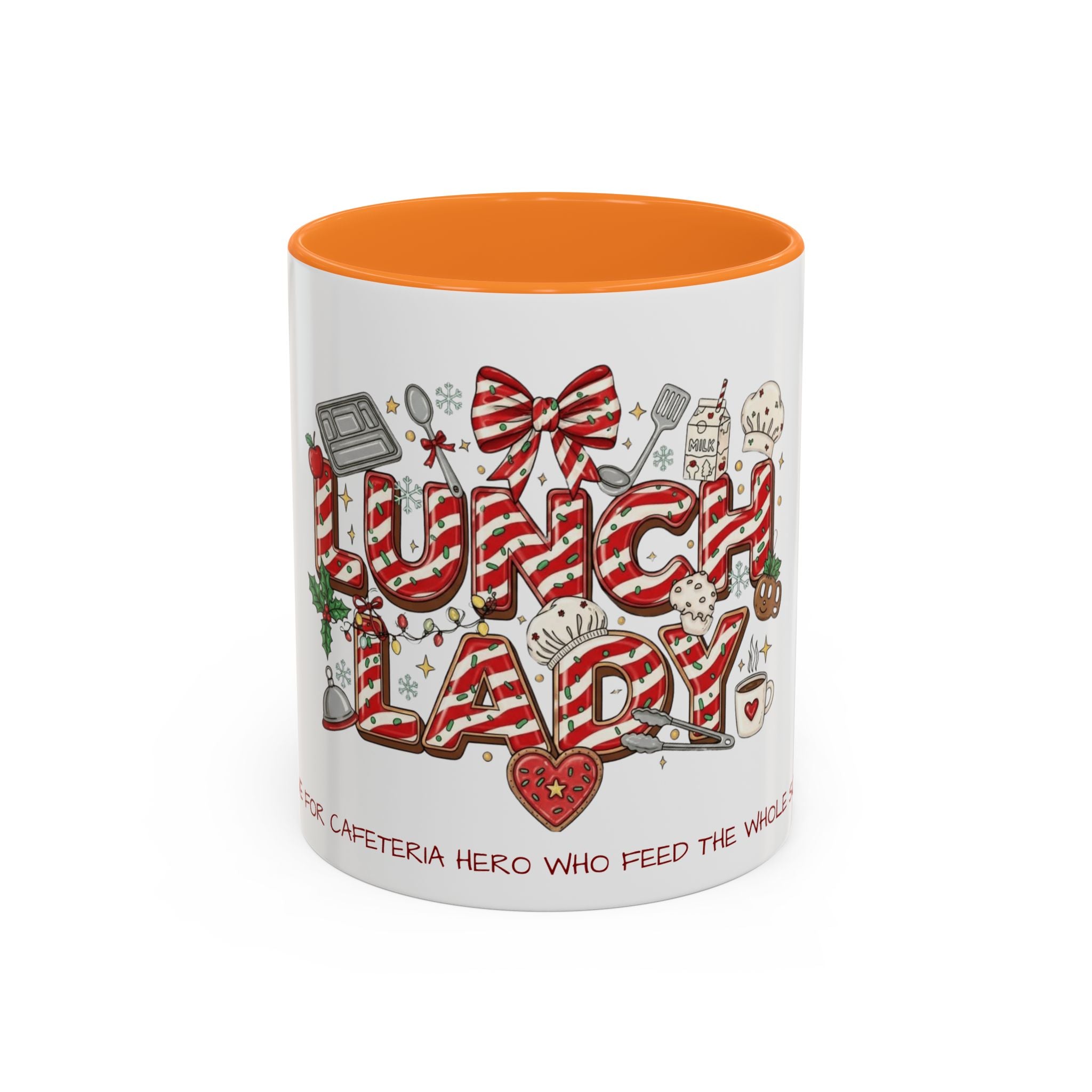Lunch Lady Mug "Cafeteria Hero Who Feeds the Whole School With Love" | 11oz/15oz Gift  School Staff Christmas Mug Collection