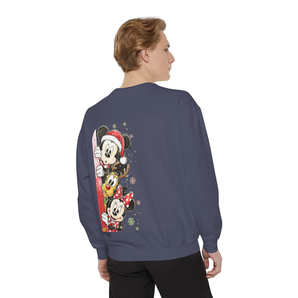 Christmas Disney Characters Sweatshirt  Mickey, Minnie & Pluto Holiday Crew Cartoon Christmas T-shirts and Sweaters