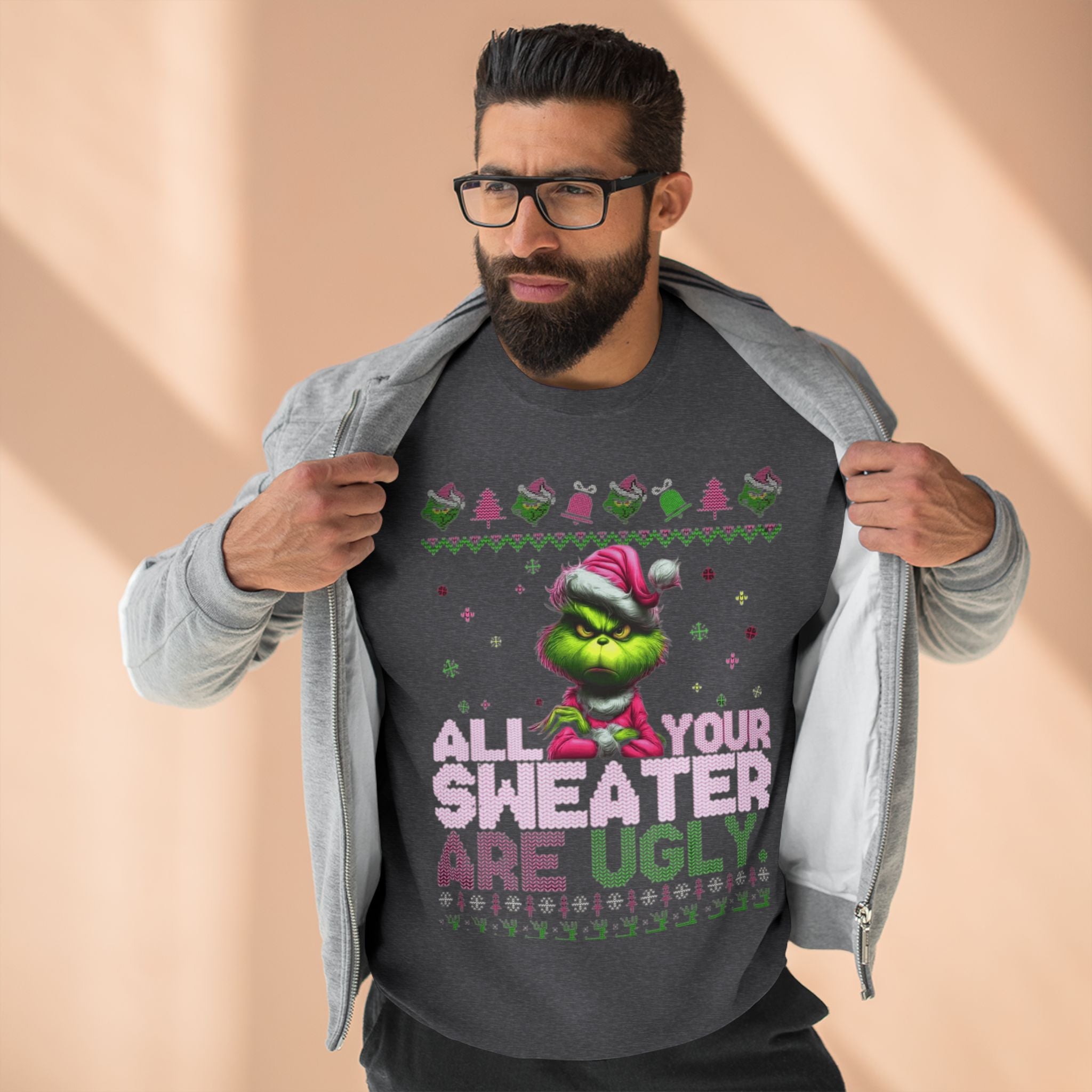 Grinch 'All Your Sweaters Are Ugly' Christmas Sweatshirt Cartoon Christmas T-shirts and Sweaters