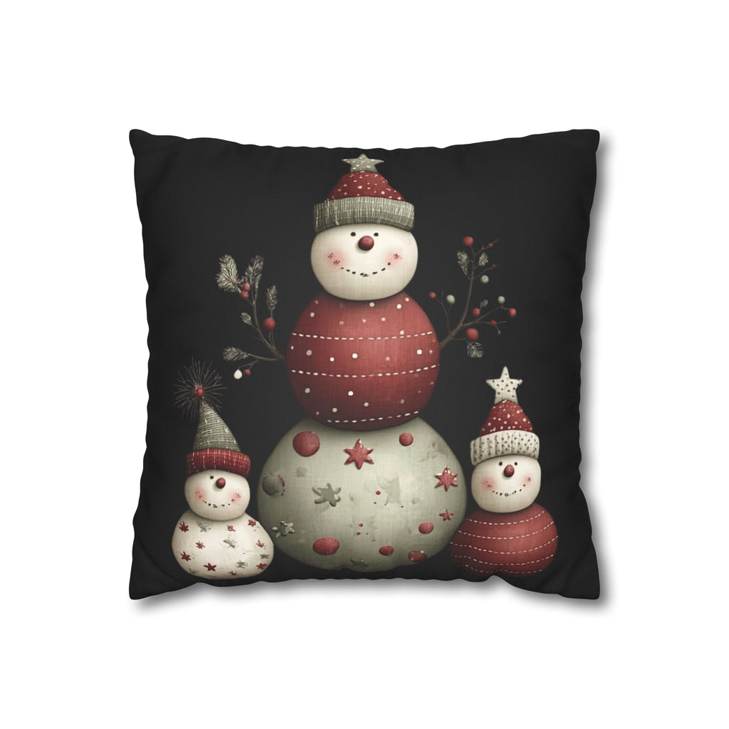 Christmas Snowman Pillowcase — Faux Suede Holiday Throw Pillow Cover CHRISTMAS PILLOW DÉCOR