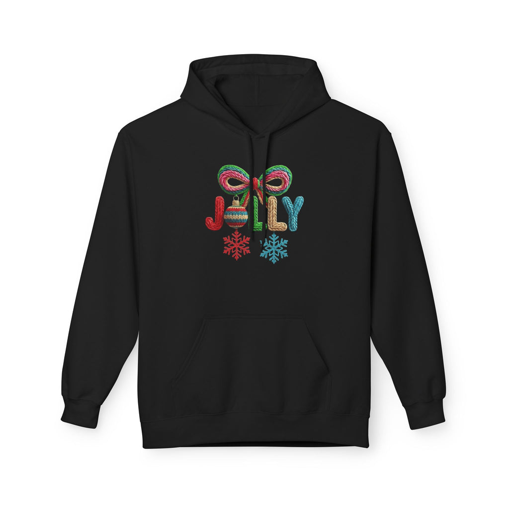 Jolly Candy Cane Holiday Hoodie — "JOLLY" Festive Sweatshirt