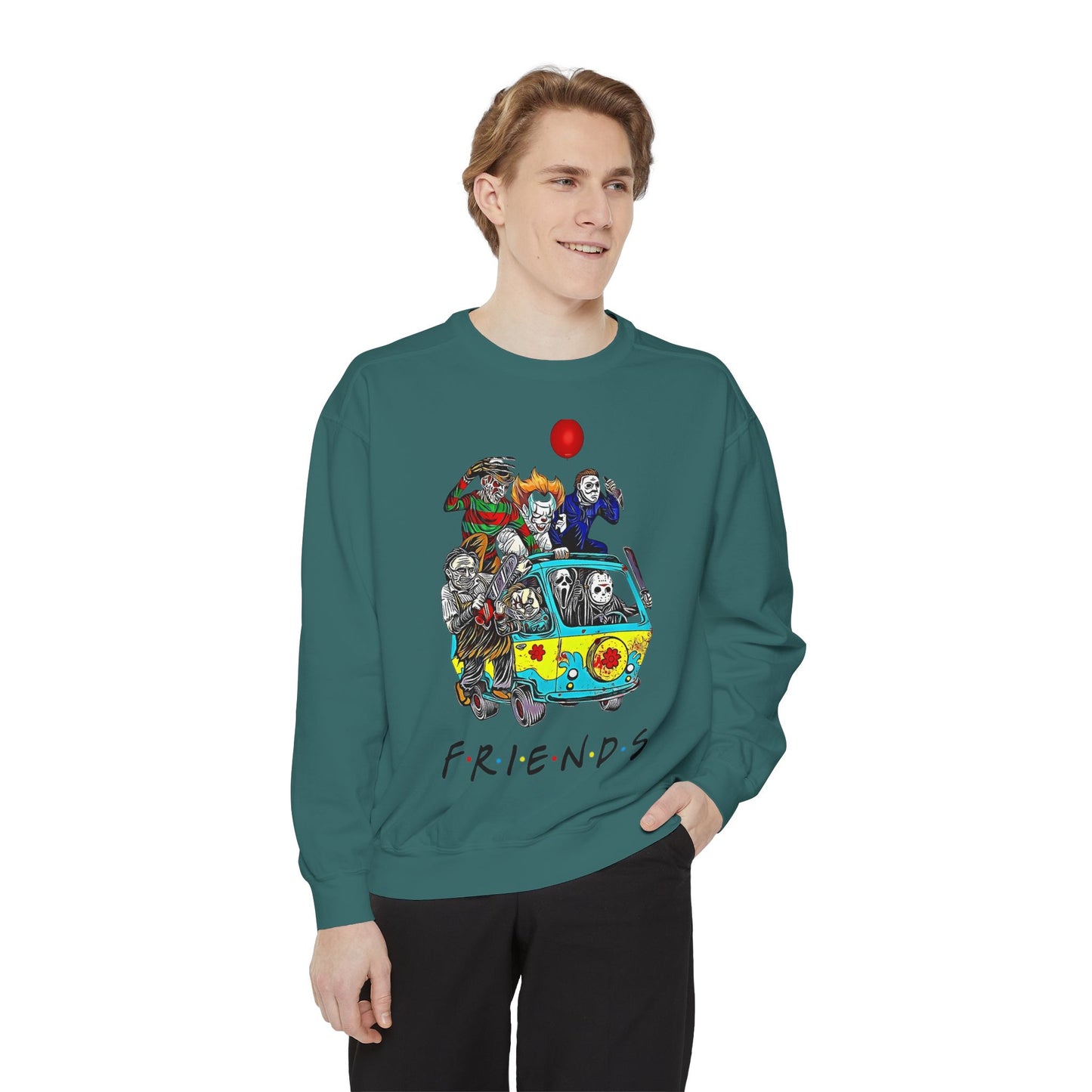 Friends-Inspired Unisex Garment-Dyed Sweatshirt, Cozy Casual Wear, Unique Graphic Sweatshirt, Perfect Gift, Everyday Style