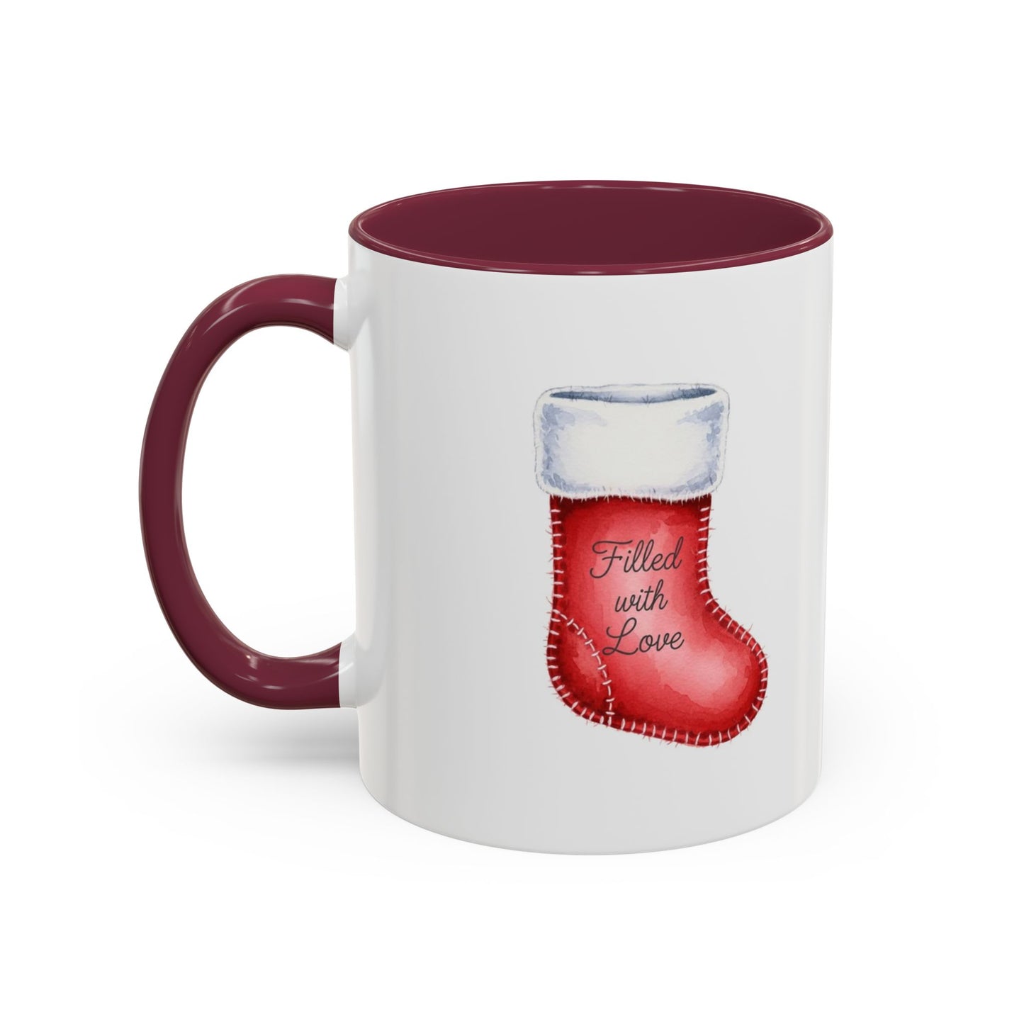 Holiday Mugs Christmas Gift Ideas Hot Cocoa & Coffee Cup Designs Filled with Love - Colorful 11oz & 15oz