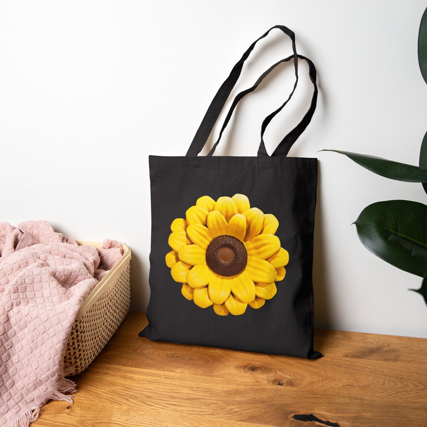 Carry Positivity Everywhere You Go Sunflower Cotton Canvas Tote Bag, Eco-Friendly Shopping Bag, Floral Grocery Tote, Gift for Her, Beach Bag, Reusable Tote