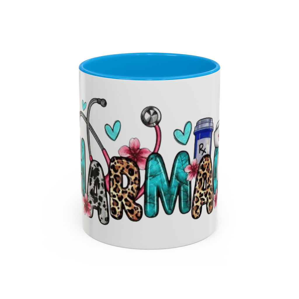 Pharmacy Nurse Coffee Mug — Cute Leopard & Teal Medical Design (11oz/15oz)Christmas mug for all healthcare heroes