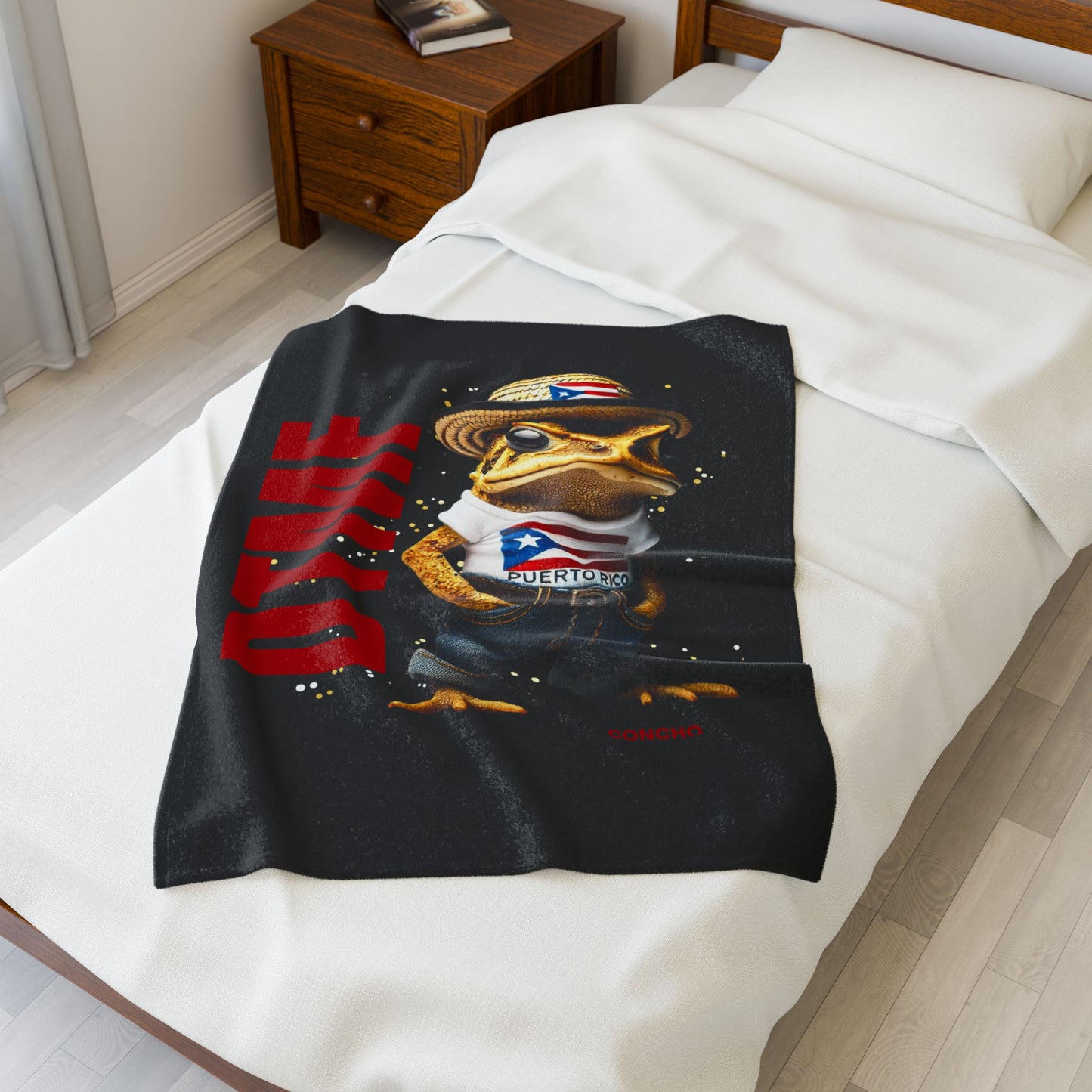 Puerto Rican Heritage Blanket with Unique Designs Velveteen Plush Blanket