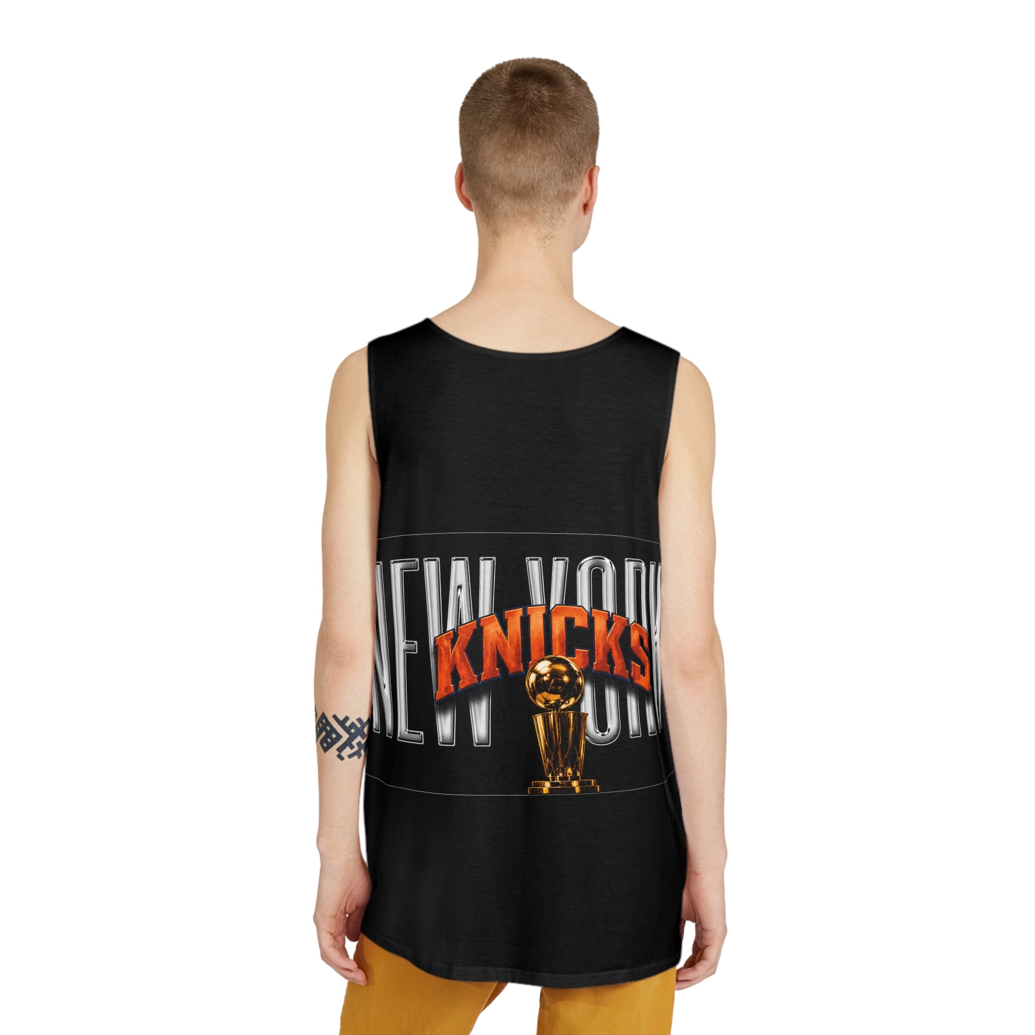 Basketball-Inspired Fade Tank Top — Men's Retro Sports Graphic Tank NY-K