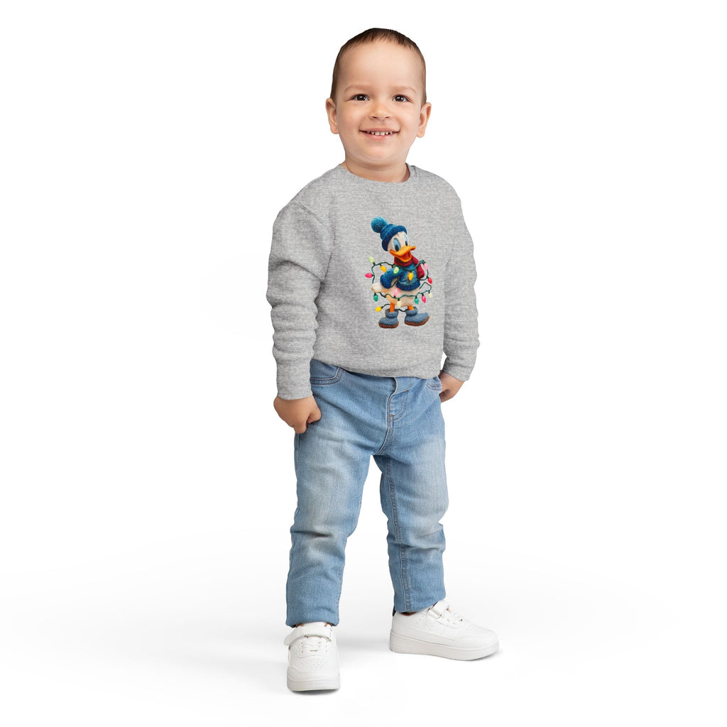 Toddler Sweatshirt  Festive Donald Duck Holiday Lights Pullover