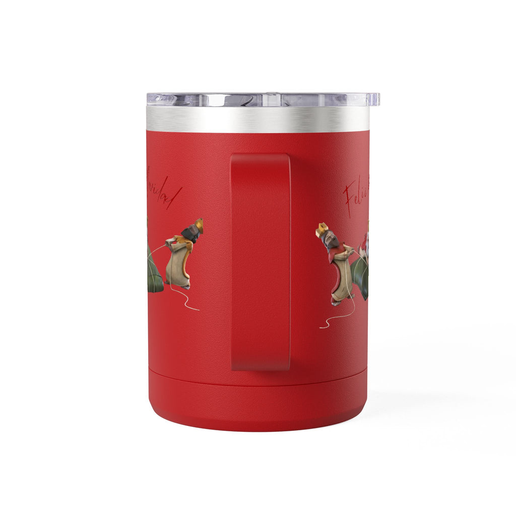 3 KINGS Holiday Travel Tumbler — 'Feliz Navidad' Dachshund Santa Design Coffee Cup for Fun Celebrations