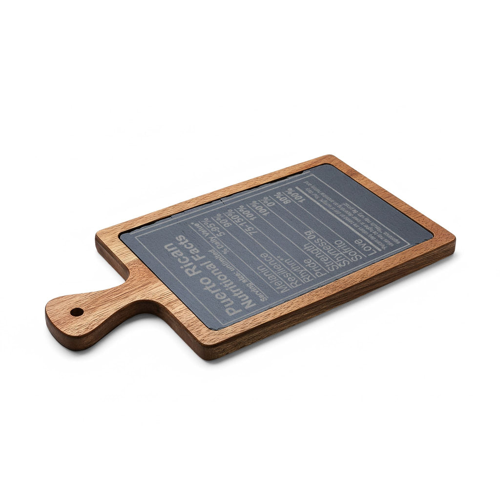 Puerto Rican Nutritional Facts Engraved Charcuterie Board