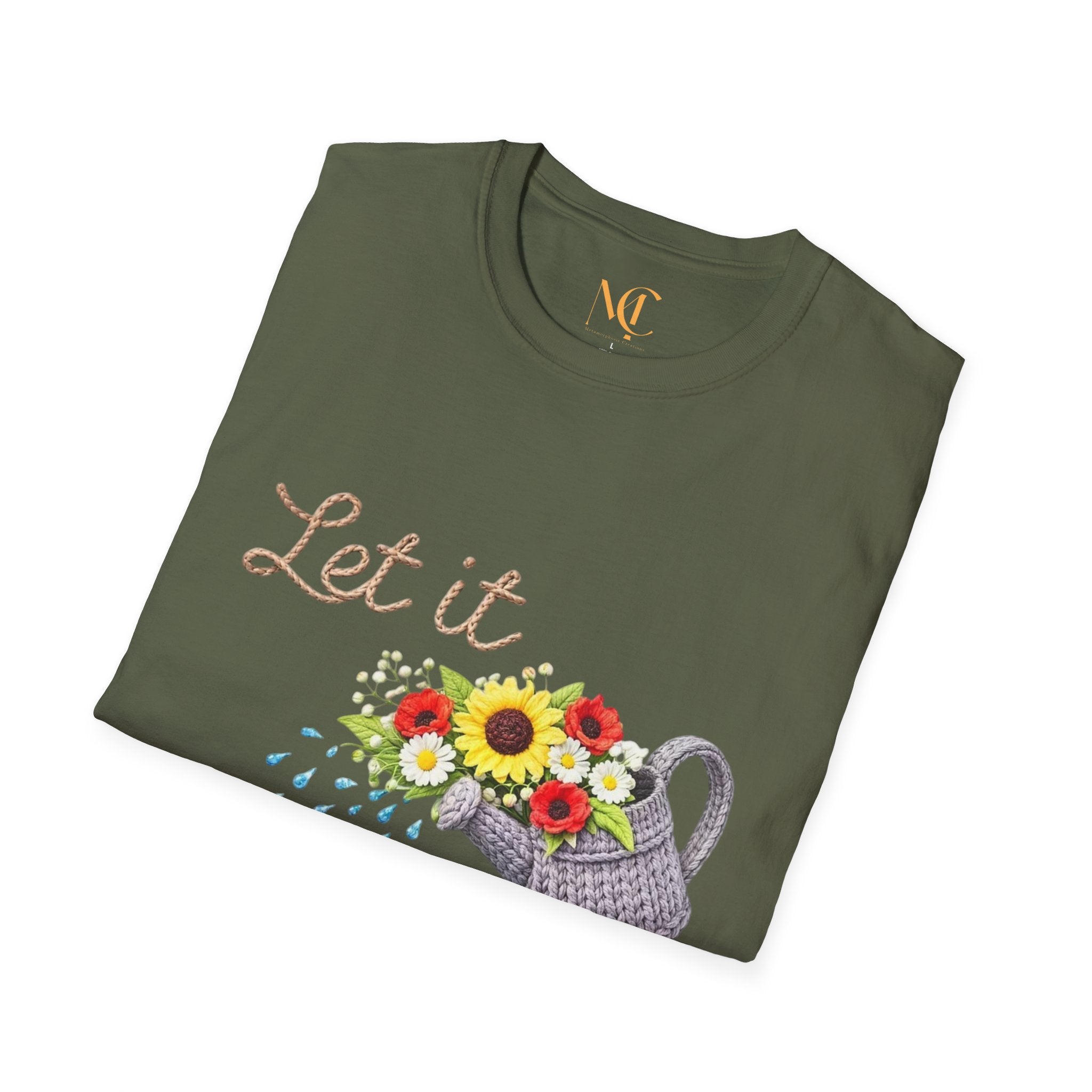 Let It Grow T-Shirt — Floral Watering Can Garden Tee