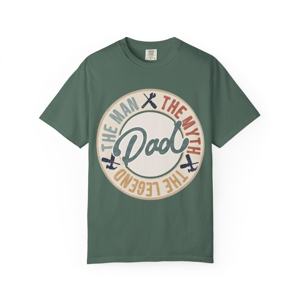 Dad Retro Badge T-Shirt — “Dad: The Man, The Myth, The Legend” Father’s Day Tee