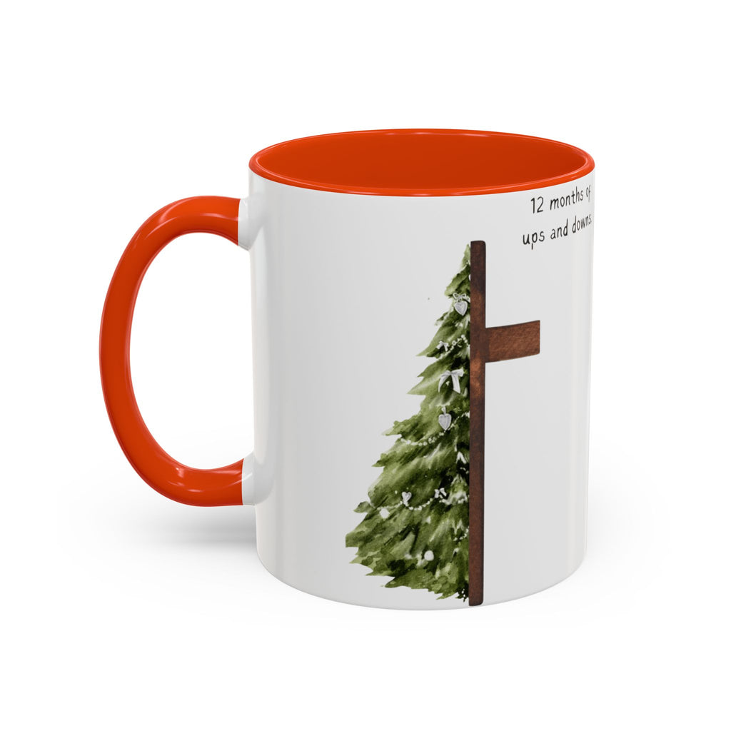 Christian Cross & Pine Tree Mug — Faith Reminder Coffee Cup (11oz/15oz)