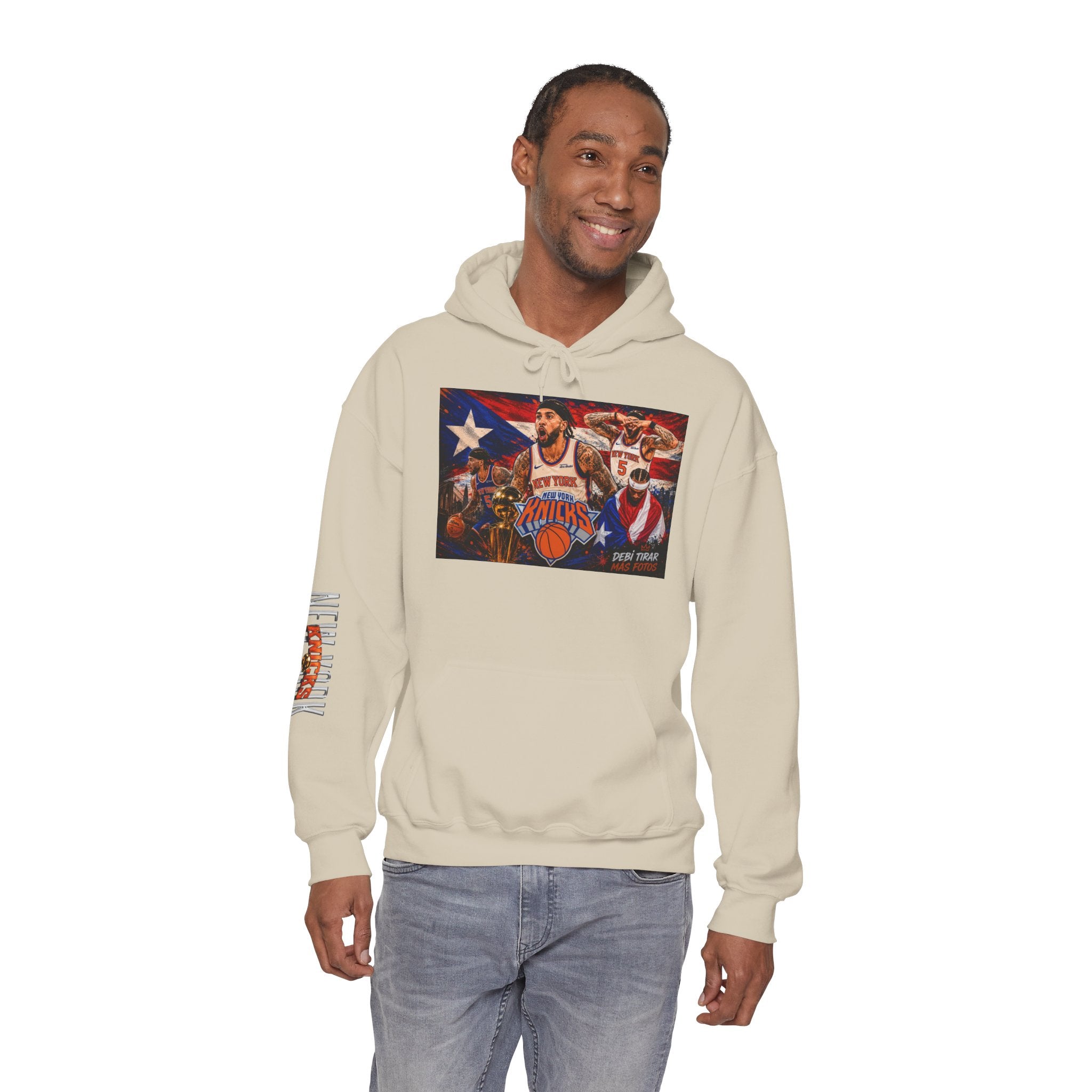 NY-K Retro Player Collage Hoodie — Basketball Fan Sweatshirt