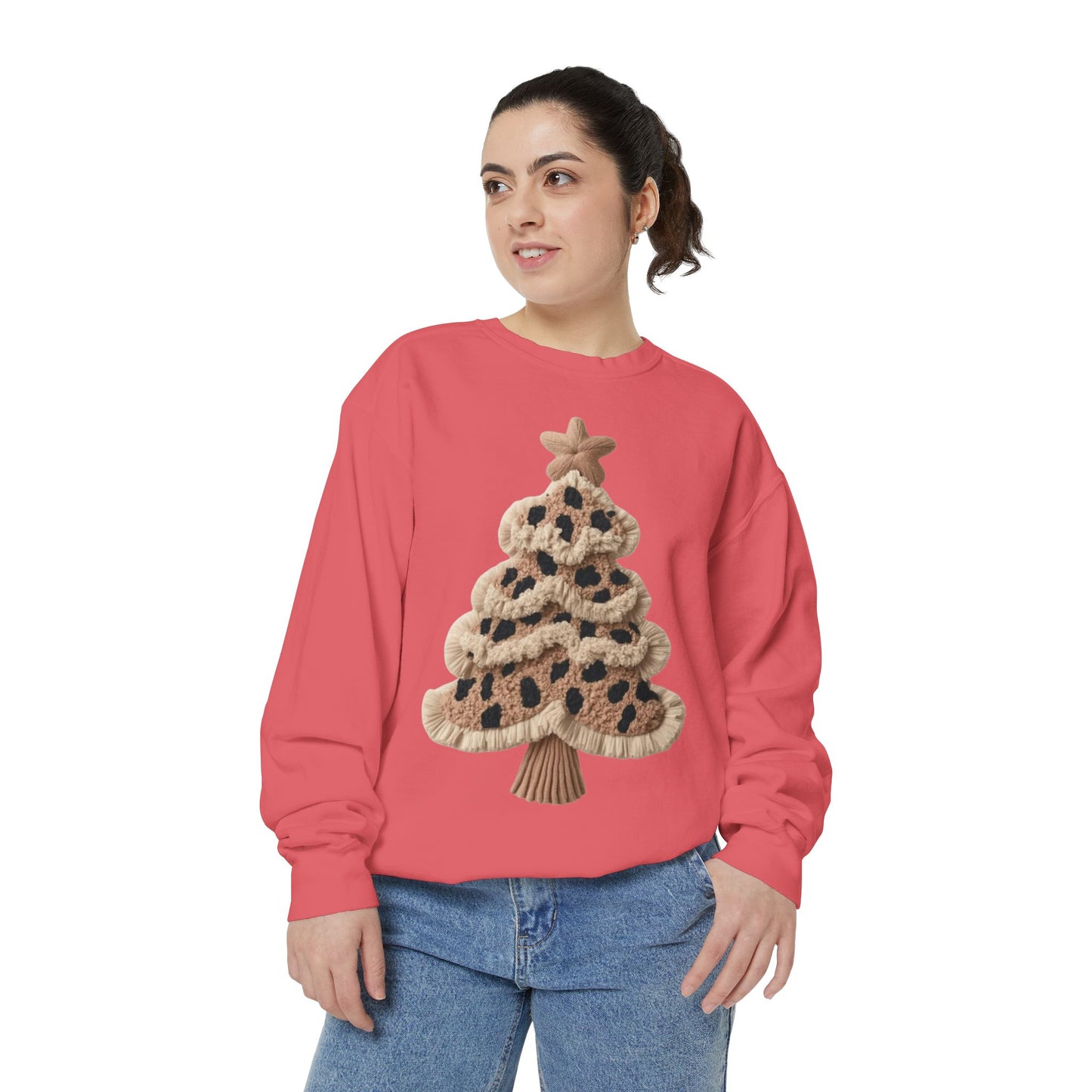 Leopard Knit Christmas Tree Sweatshirt unique festive designs and joyful