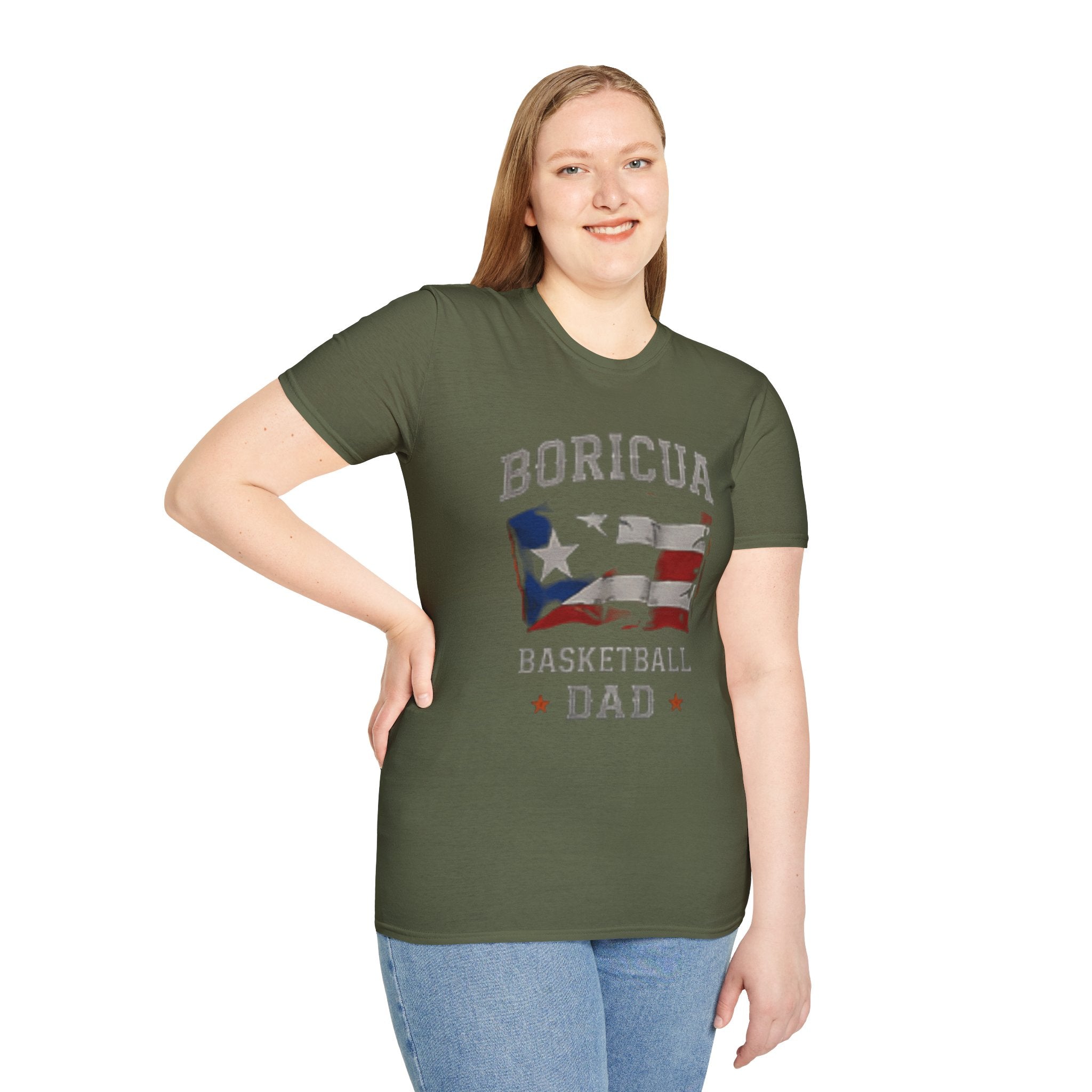 Boricua Basketball Dad T-Shirt — Puerto Rican Flag Pride Tee