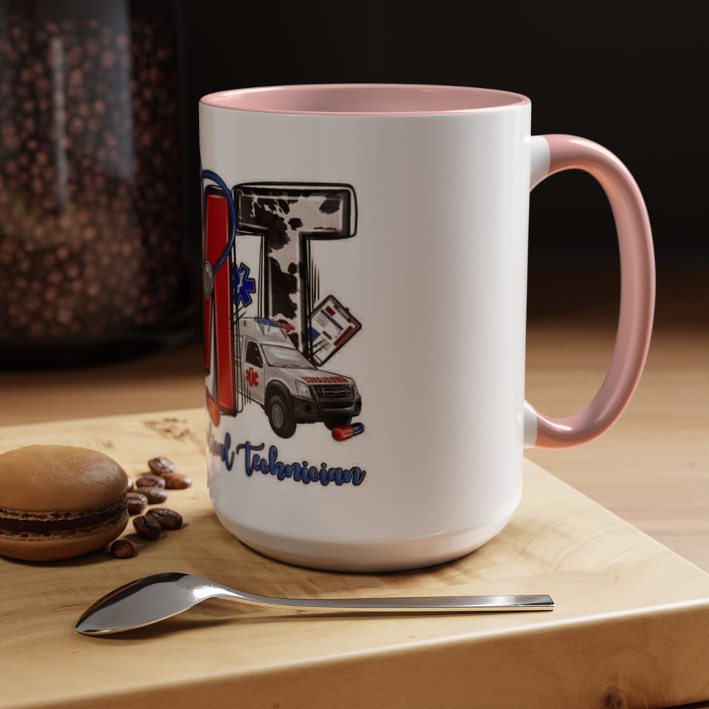 EMT Coffee Mug — Emergency Medical Technician Ambulance Stethoscope Design (11/15oz) Medical Christmas Mug