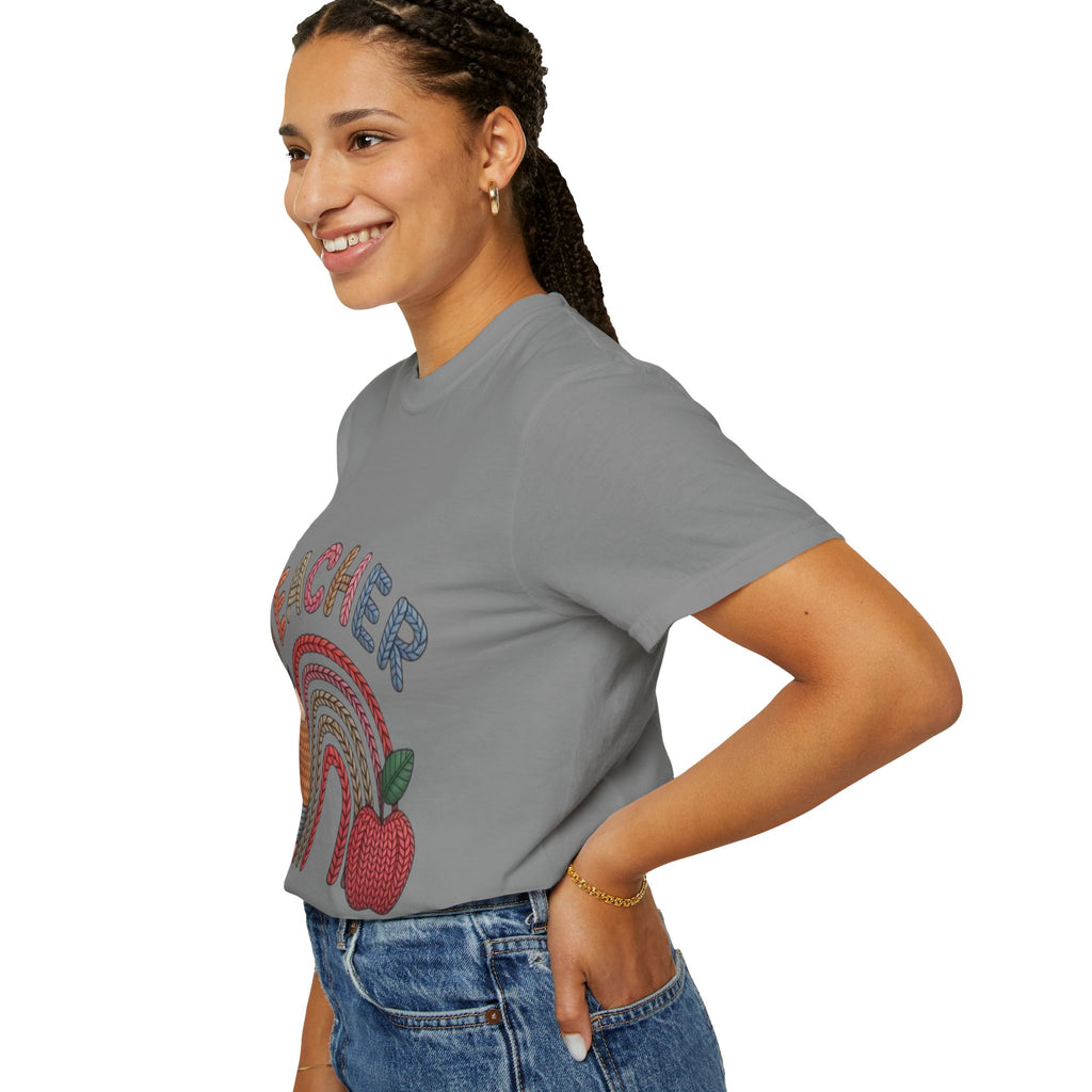 Teacher Rainbow Pencil & Apple T-Shirt — Back-to-School Gift for Educators