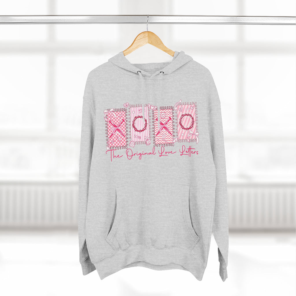 Hoodie  Pink XOXO Three Panel Love Letters Fleece Hoodie