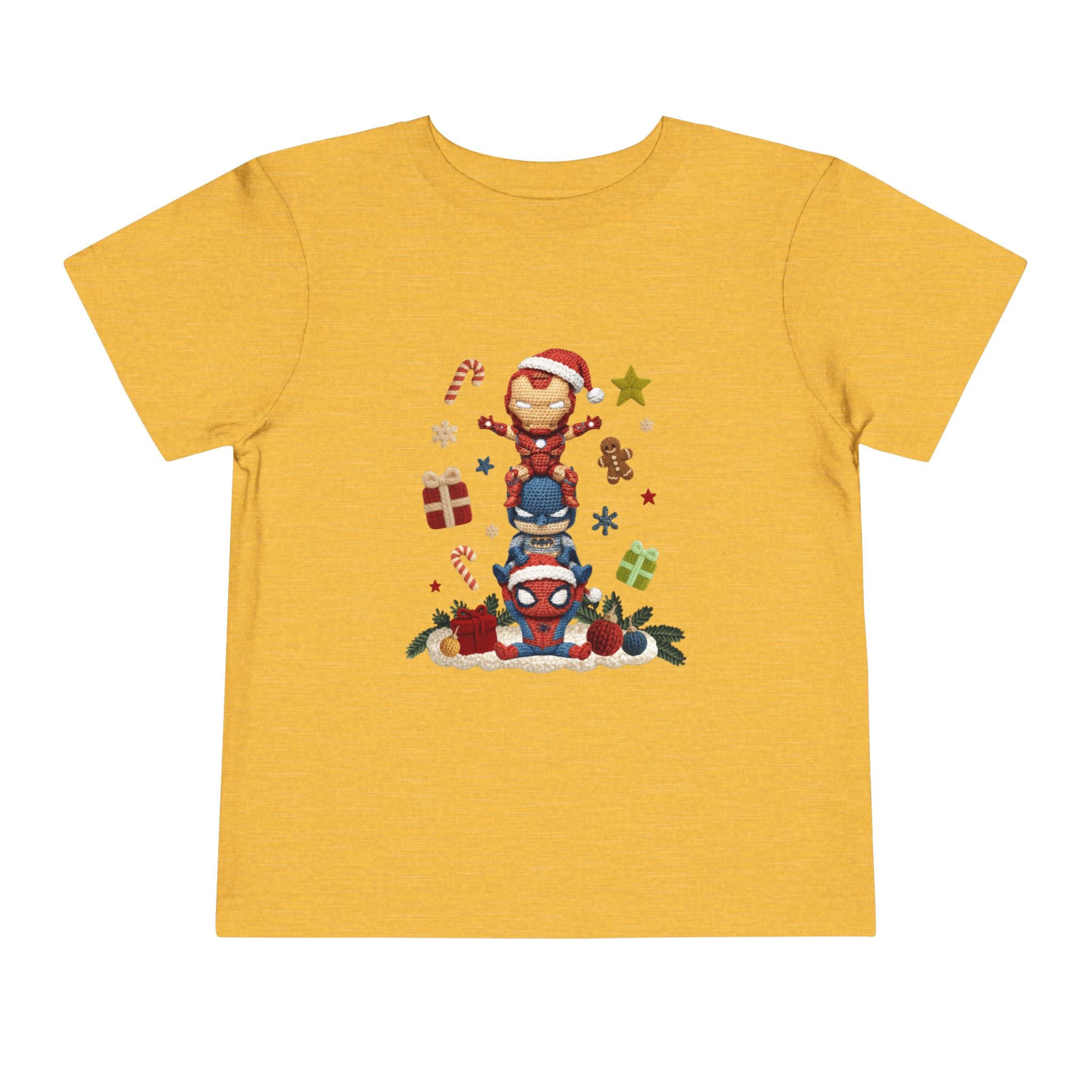 Toddler Tee  Cute Stacked Superhero Christmas Pile christmas kids collection
