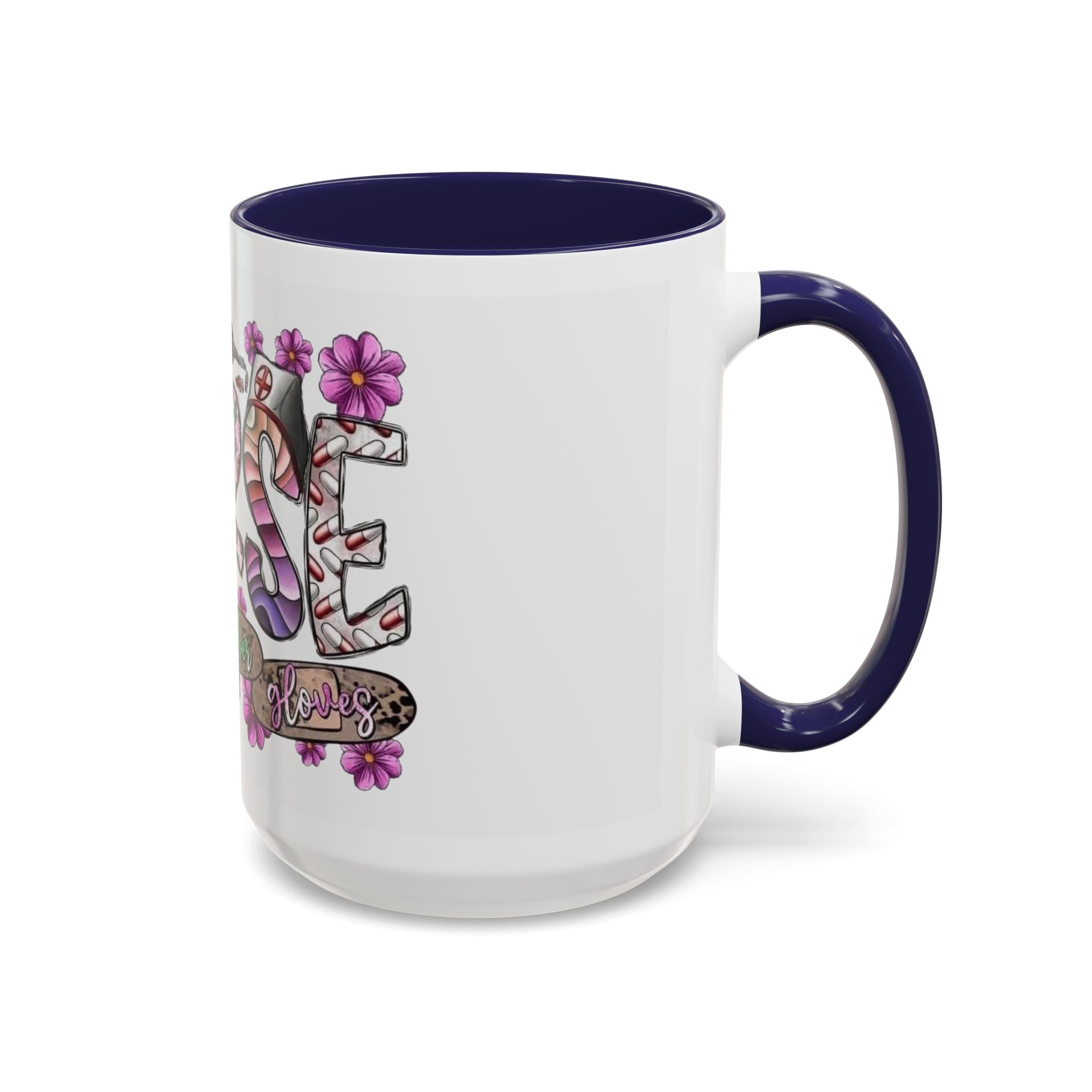 Nurse Love Coffee Mug  Cute Floral Medical Stethoscope & Syringe Design (11/15oz) Medical Christmas Mug