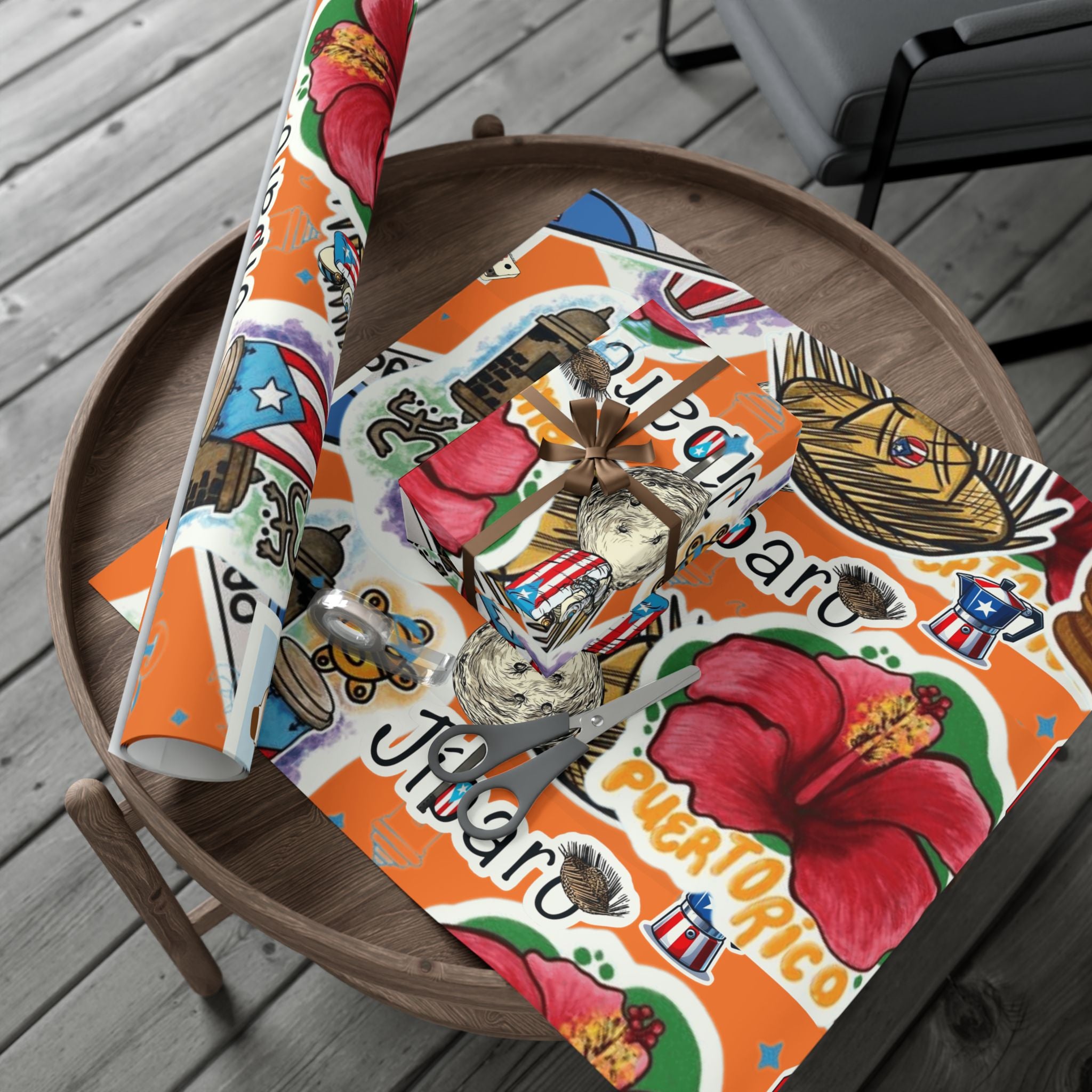 Puerto Rico Wrapping Paper Cultural Gift Wrap Boricua Heritage Design Holiday & Celebration Gift Packaging Festive Gift Wrap Papers
