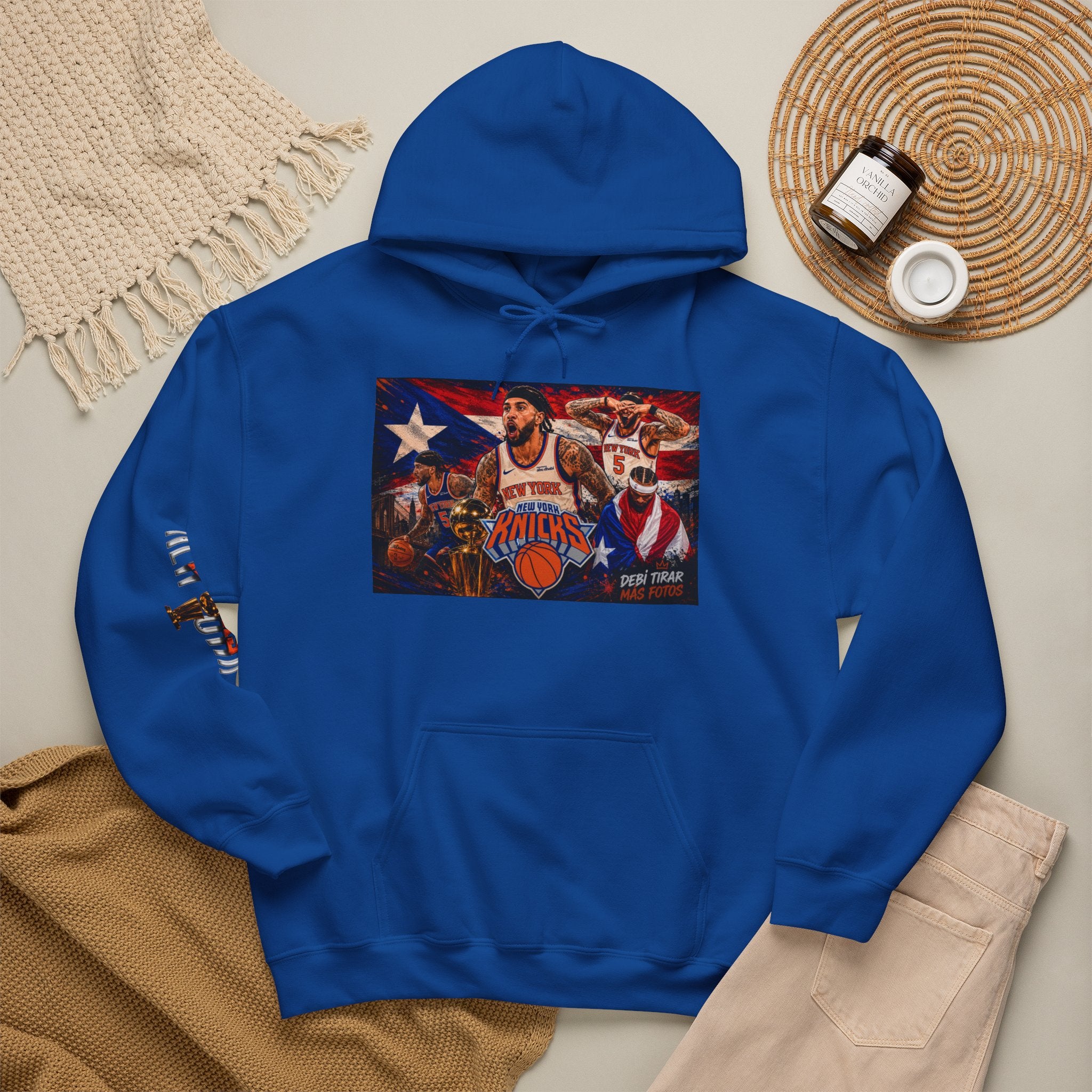 NY-K Retro Player Collage Hoodie — Basketball Fan Sweatshirt