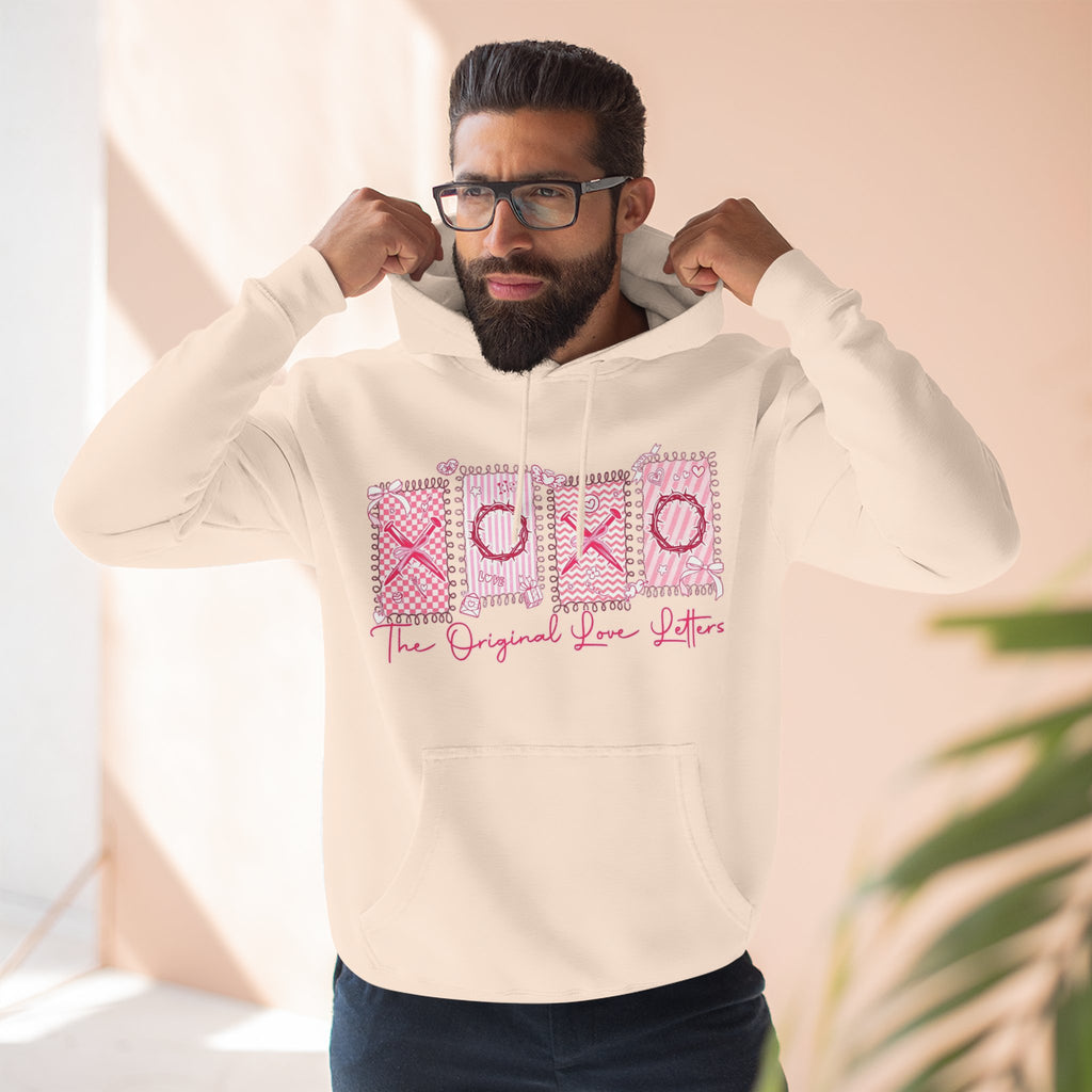Hoodie  Pink XOXO Three Panel Love Letters Fleece Hoodie