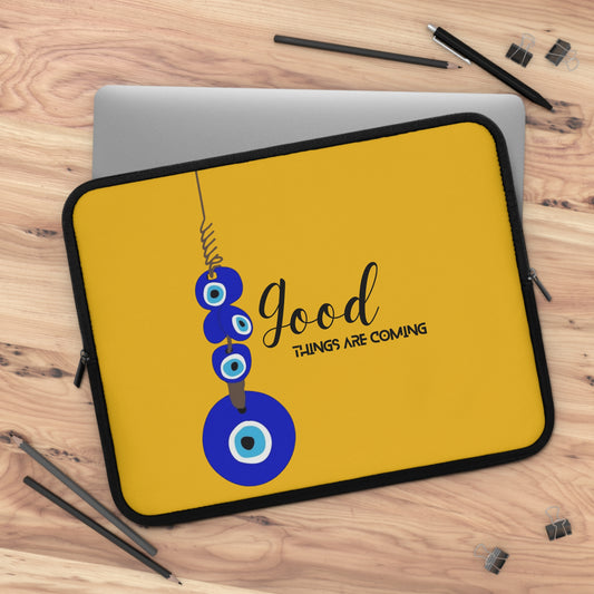 Good Things Are Coming Laptop Sleeve - Cute Tech Case, Gift for Students, Office Accessories, Laptop Bag, Colorful Design