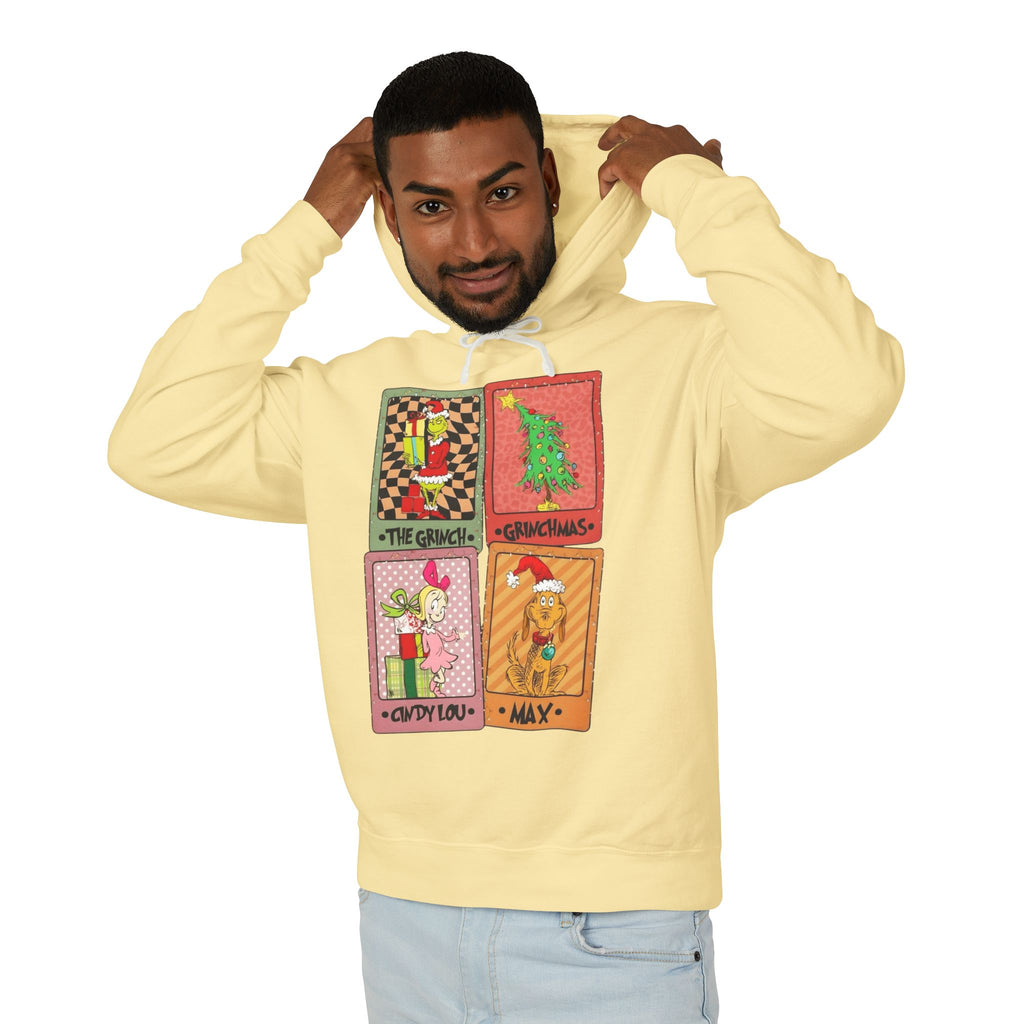 Grinchy Holiday Hoodie  'The Grinch' Christmas Cards Vintage Patch Pullover Cartoon Christmas T-shirts and Sweaters
