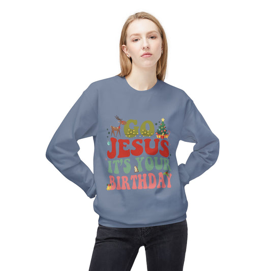 Festive Holiday Designs Go Jesus It’s Your Birthday Christmas Sweatshirt