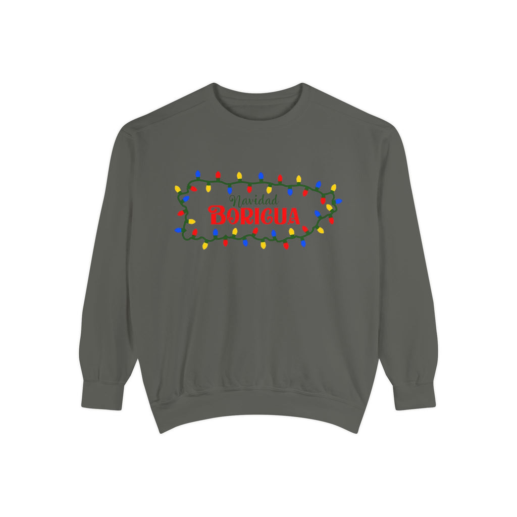 Navidad Boricua Sweatshirt — Puerto Rican Holiday Sweater with Christmas Lights