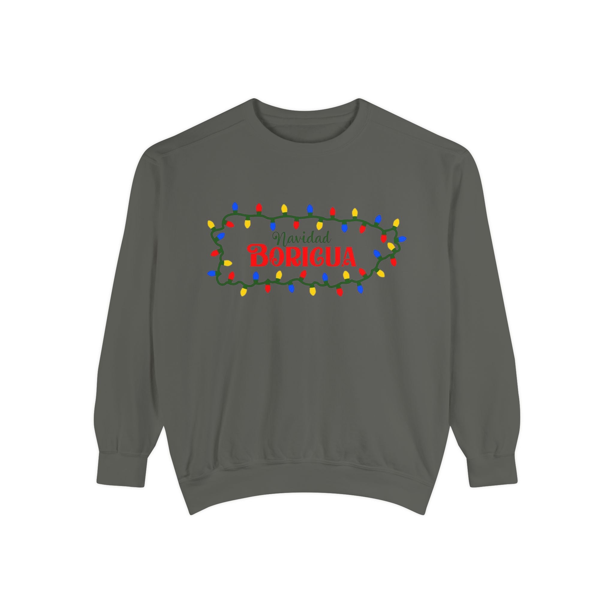 Navidad Boricua Sweatshirt — Puerto Rican Holiday Sweater with Christmas Lights