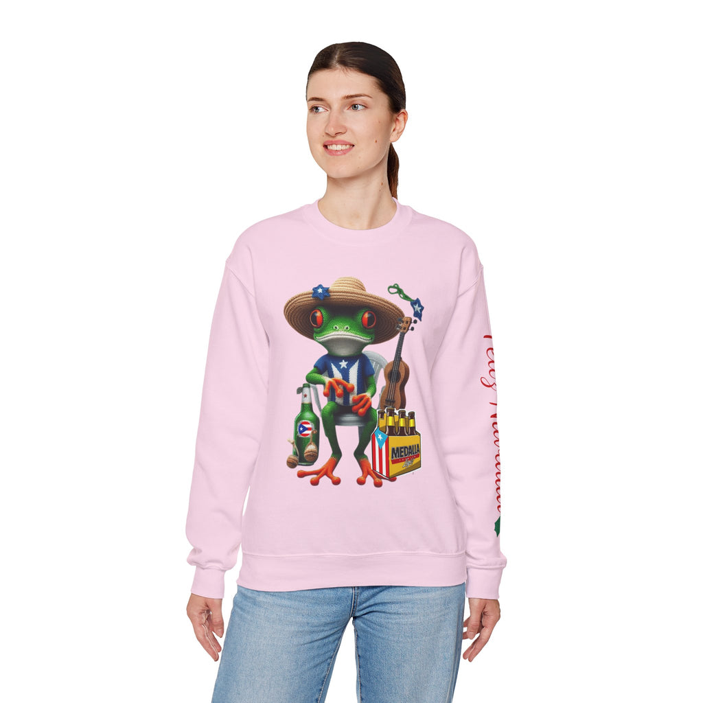 Frog Coqui Crewneck Sweatshirt – Coquito y Medalla Puerto Rican Vibes