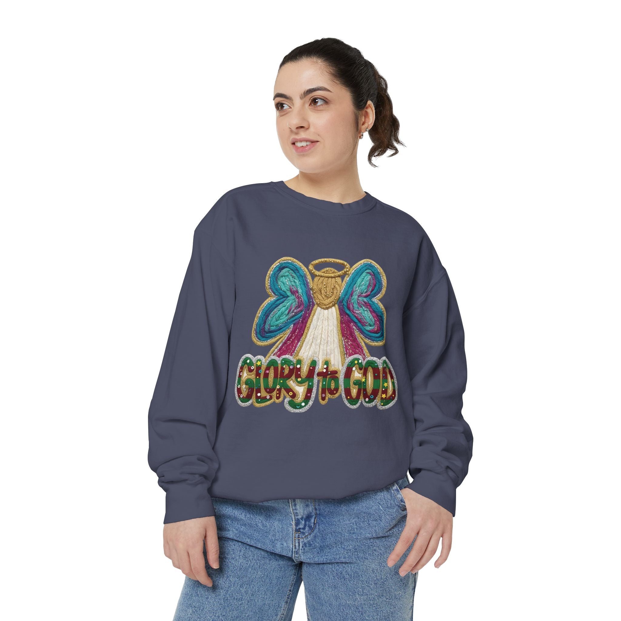 Glory to God Angel Sweatshirt Christmas Holiday Collection  Festive T-Shirt & Sweater