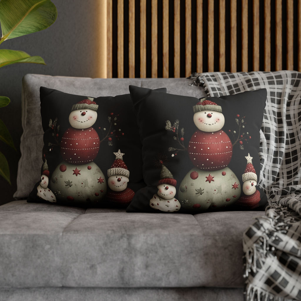 Christmas Snowman Pillowcase — Faux Suede Holiday Throw Pillow Cover CHRISTMAS PILLOW DÉCOR