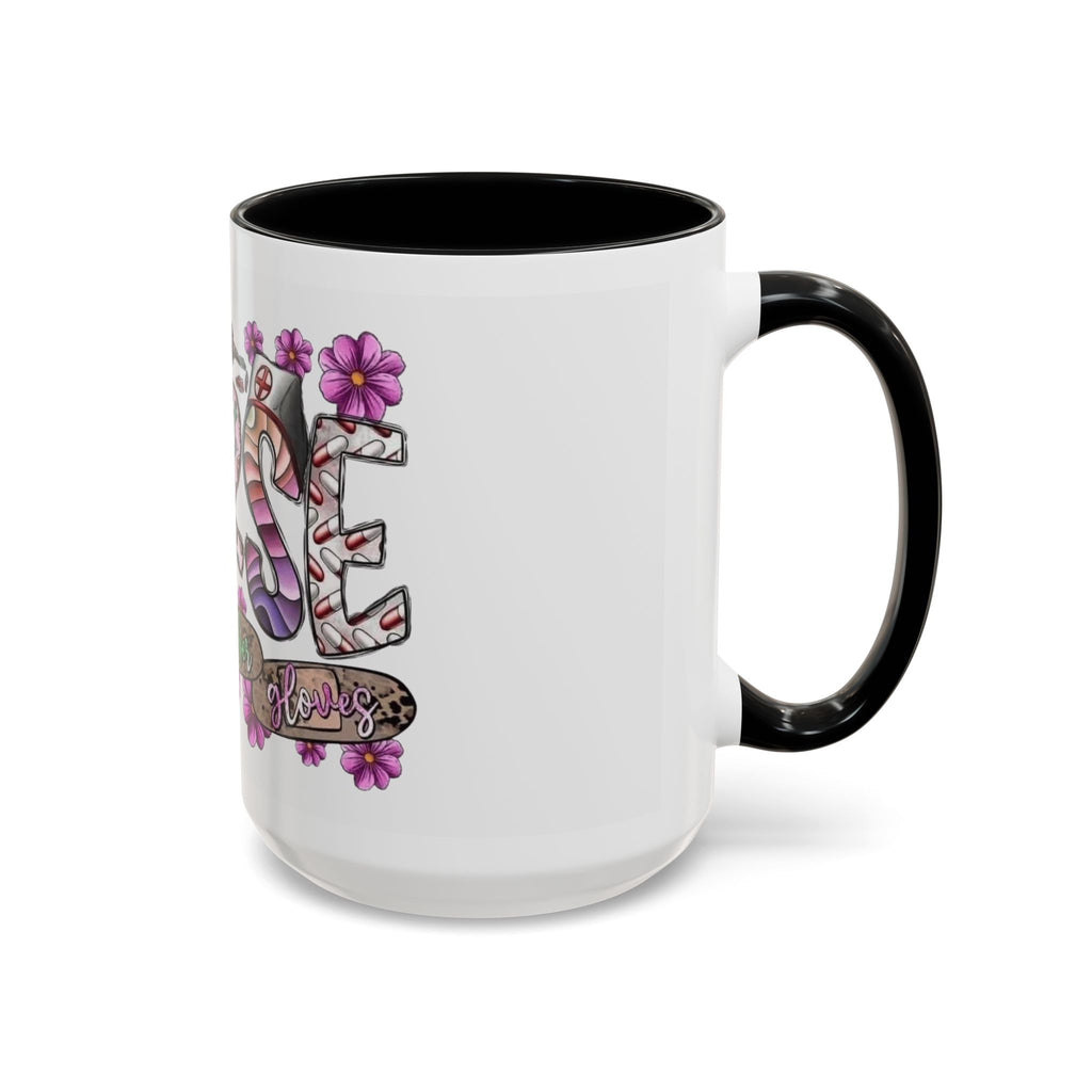 Nurse Love Coffee Mug  Cute Floral Medical Stethoscope & Syringe Design (11/15oz) Medical Christmas Mug
