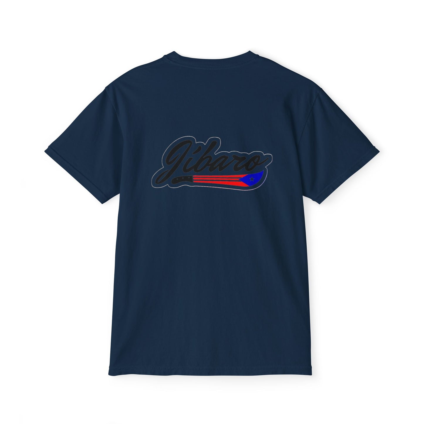 Jibaro Pocket TShirt Unisex Garment-Dyed Tee for Cultural Pride Puerto Rico Embroidered TShirt & Unisex Crewneck Sweatshirt