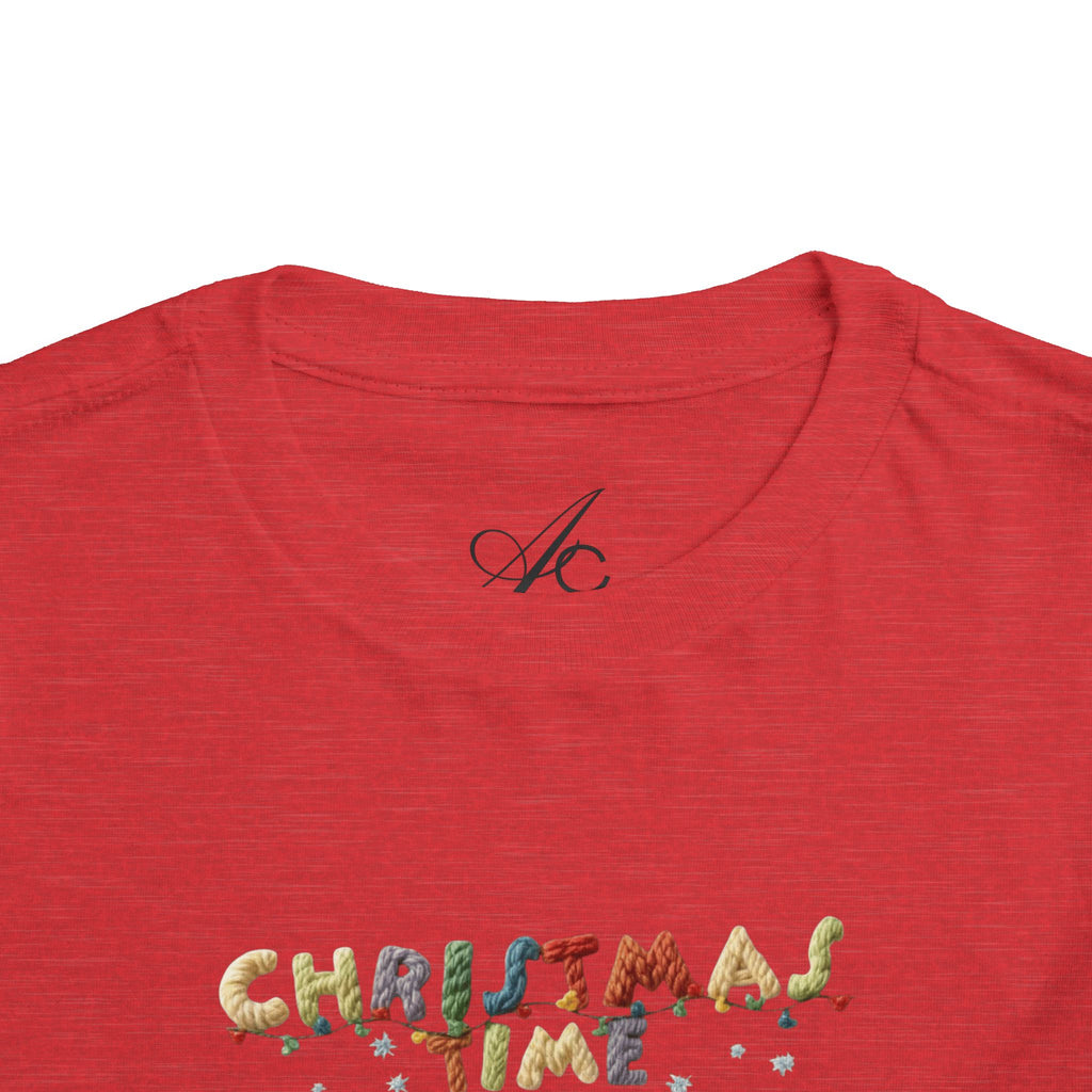Christmas Time Toddler Tee  Cute Holiday Toy & Santa Print