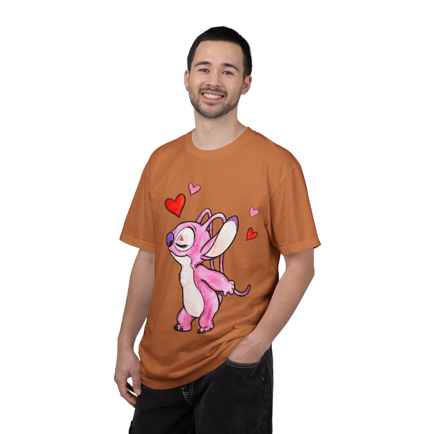 T-Shirt — Cute Pink Cartoon Creature with Hearts | Valentine’s Gift Tee