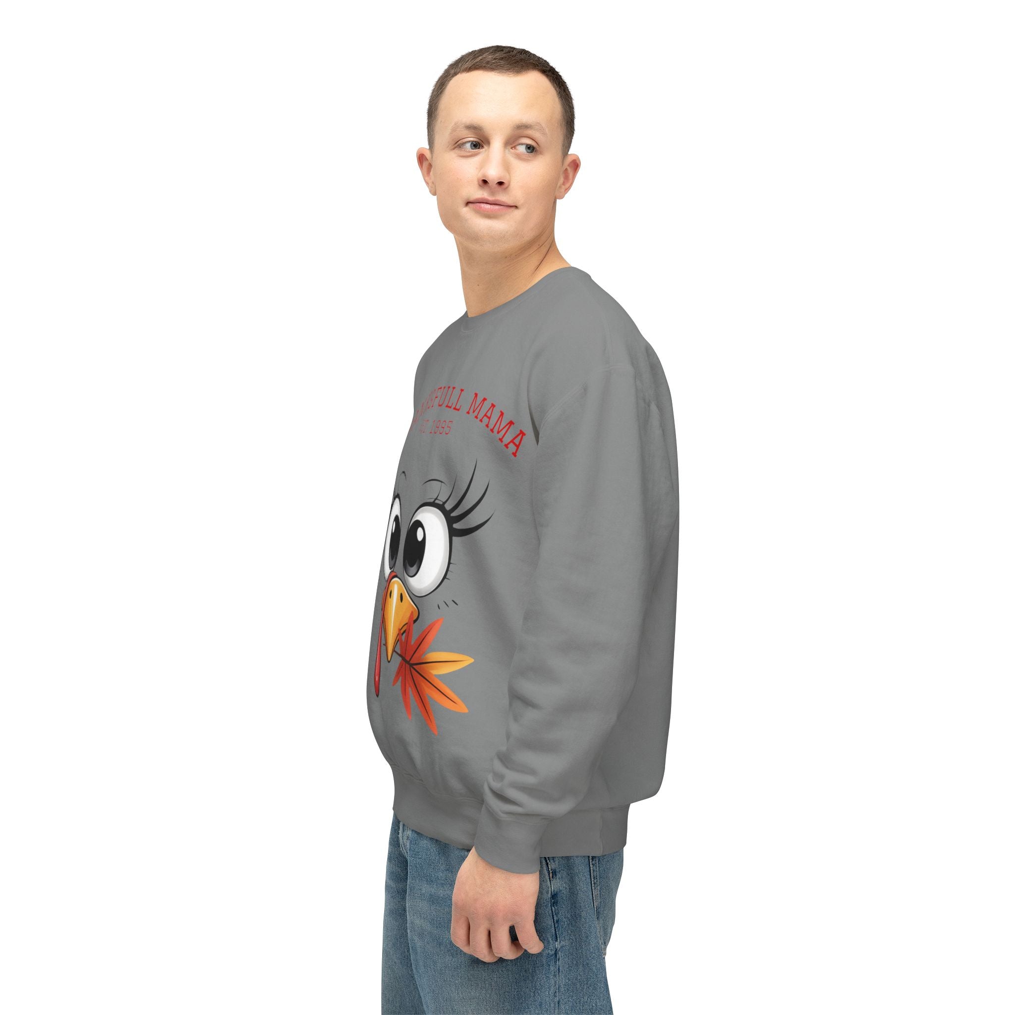 Thanksgiving Mama Sweatshirt  Cute Turkey Face "Thanksgfull Mama" Fall Pullover Fall T-Shirts and Sweatshirts Collection