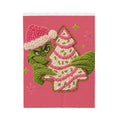 Grinch Holiday Plush Blanket – Cozy Velveteen Christmas Throw with Knitted Tree Design