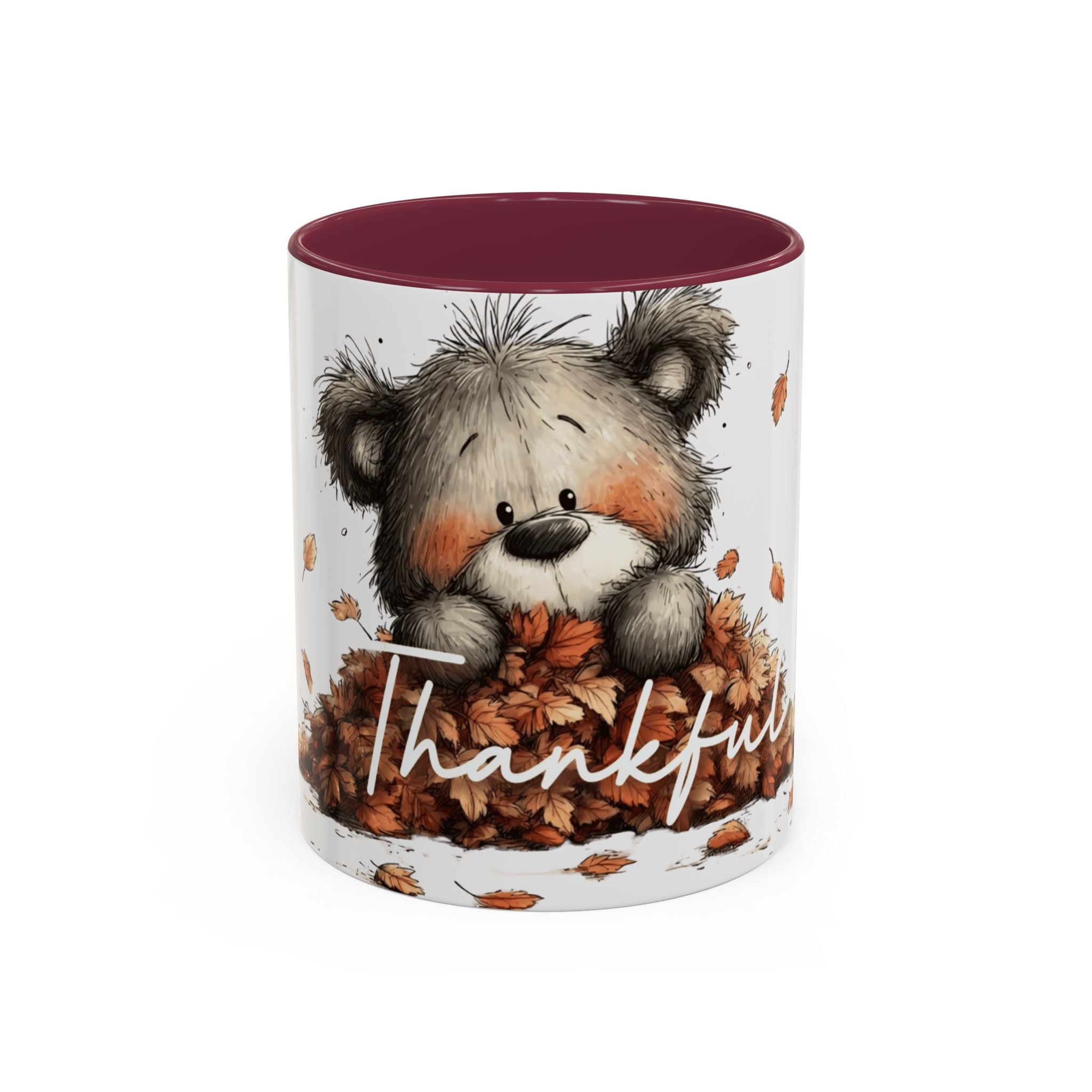 Thankful Bear Autumn Mug — Cute Fall Coffee Cup (11oz, 15oz)