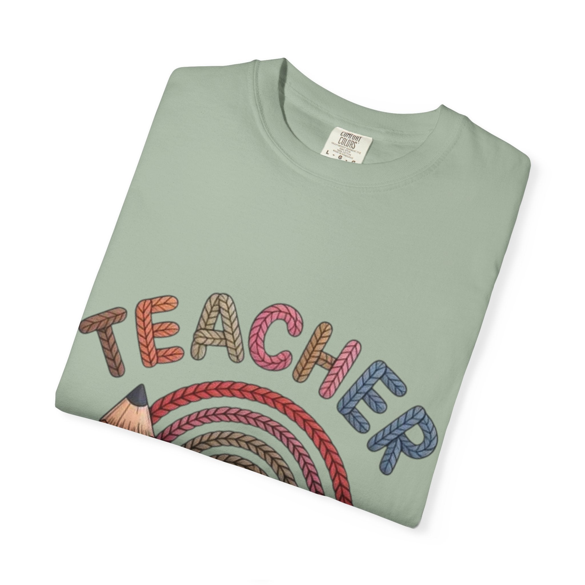 Teacher Rainbow Pencil & Apple T-Shirt — Back-to-School Gift for Educators