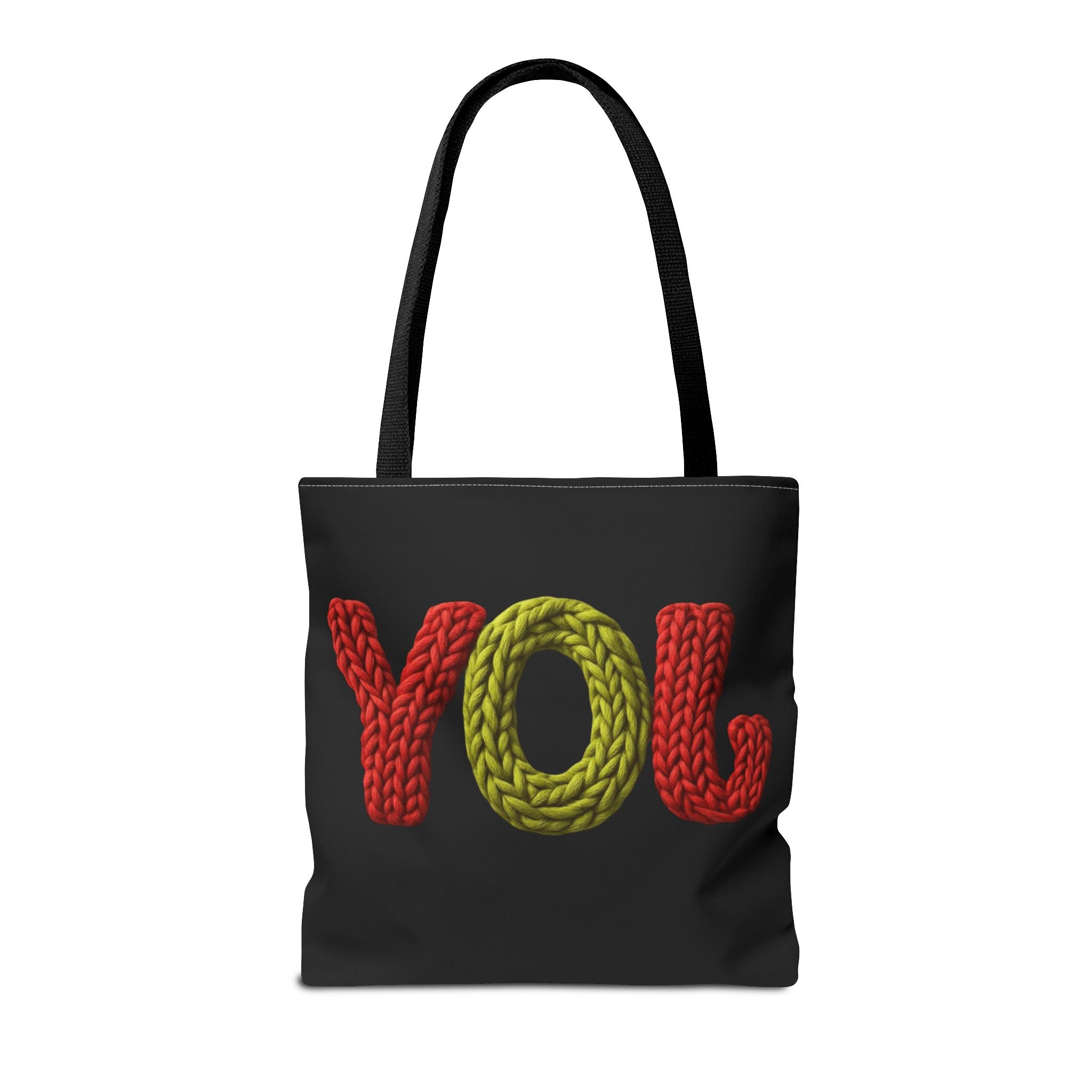 Christmas Tote Bag  Festive Holiday DesigJoy Knit Tote Bag  Colorful 'JOY' Yarn Design, Cozy Holiday Gift Tote