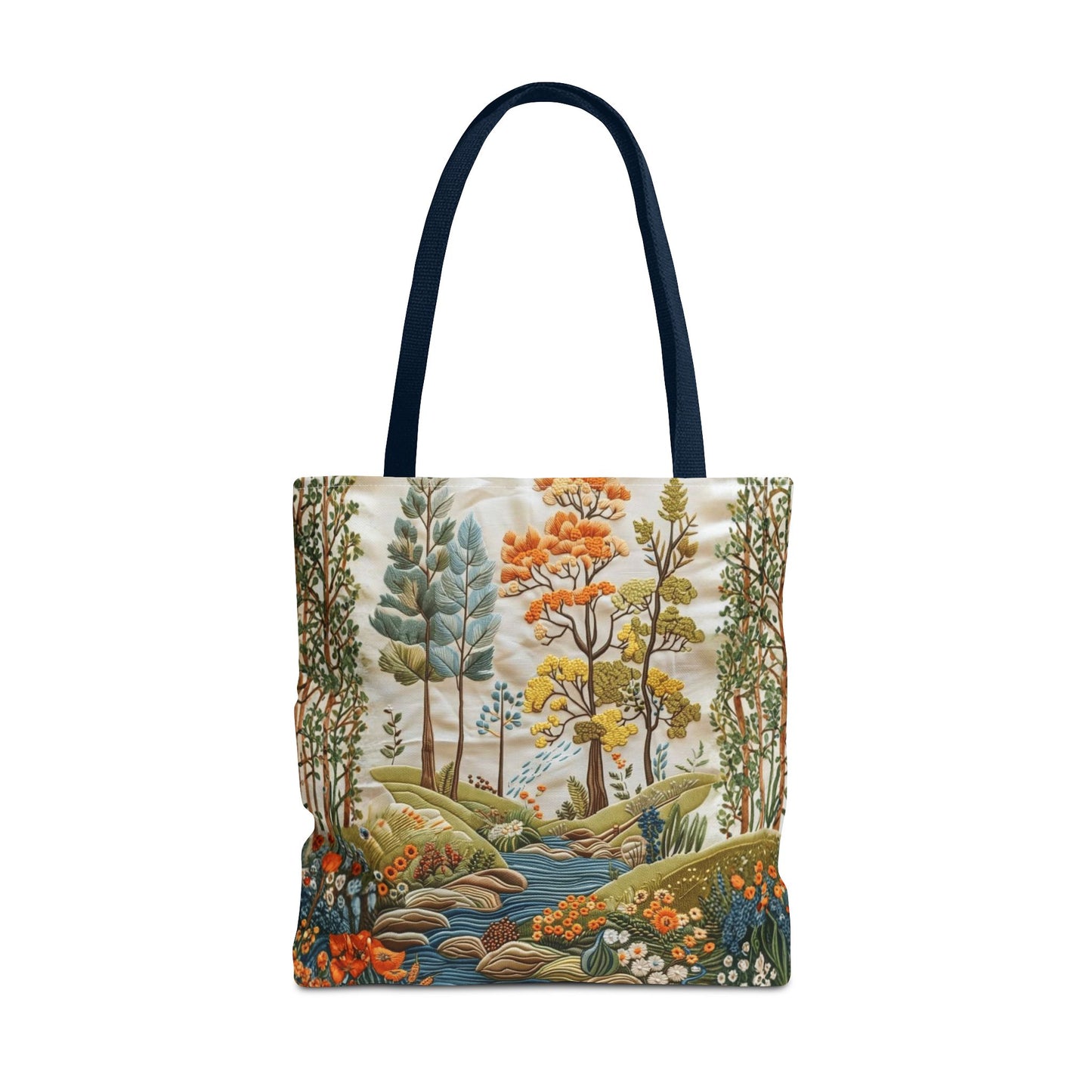 Scenic Meadow Tote Crochet-Decorated Tote Bags