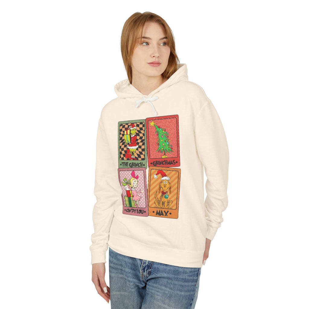 Grinchy Holiday Hoodie  'The Grinch' Christmas Cards Vintage Patch Pullover Cartoon Christmas T-shirts and Sweaters